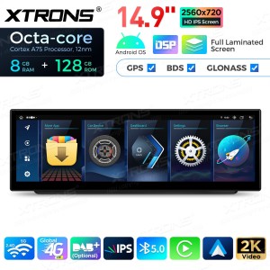 XTRONS QLBH4490UNL 14.9" BMW 3 Seeria E90, E91, E92, E93 Multimeedia Android 14.0 Octa-Core 4G