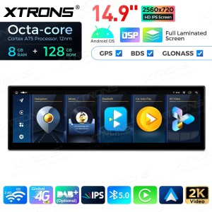 XTRONS QLBH4463CC 14.9" BMW 6 Seeria E63, E64, M6, CCC Multimeedia Android 14.0 Octa-Core 4G